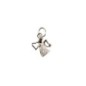 Pendentif ange avec zirconium serti sur metal couleur argentee H. 1 cm.