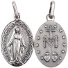 Médaille métal vieil argent H. 1.9 cm de la Vierge Miraculeuse inscription en Français