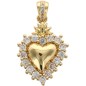 Pendentif de l EX VOTO en laiton doré supérieur et contour avec zircons H. 1.8 cm