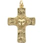 Croix de cou en laiton doré supérieur avec l'EX-VOTO au centre, hauteur 2.7 cm.