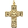 Croix de cou en laiton dor-eacute- sup-eacute-rieur avec l EX-VOTO au centre- H- 2-7 cm
