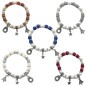 Bracelet de l Avent avec breloque sur élastique, grains irisé Ø 8 mm avec strass. Livre en boite.  Différentes couleurs