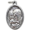 Médaille en métal couleur argentée forme ovale H. 2,2 cm. Plusieurs saints