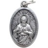 Médaille en métal couleur argentée forme ovale H. 2,2 cm. Plusieurs saints