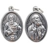 Médaille en métal couleur argentée forme ovale H. 2,2 cm. Plusieurs saints