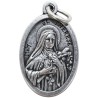 Médaille en métal couleur argentée forme ovale H. 2,2 cm. Plusieurs saints
