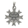 Médaille en métal du saint Esprit Ø 2 cm couleur argentée. LOT DE 12