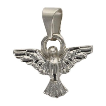 Médaille en métal du saint Esprit Ø 1 cm couleur argentée. LOT DE 12