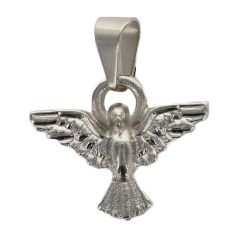 Médaille en métal du saint Esprit Ø 1 cm couleur argentée. LOT DE 12