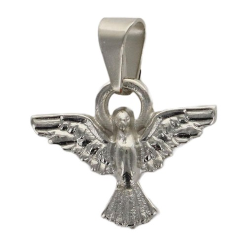 Médaille en métal du saint Esprit Ø 1 cm couleur argentée. LOT DE 12