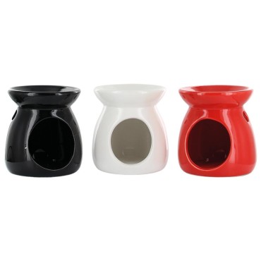 Brûle parfum en céramique Ø 8,5 cm H 10 cm. LOT DE 3 ASSORTIS