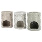 Brûle parfum en céramique décoré en relief Ø 8,5 cm H 11 cm. LOT de 3 Pièces assorties