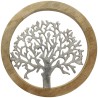 Support mural bois et métal arbre de vie 25 cm