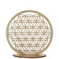Support Fleur de vie en bois naturel socle diamètre 20 cm.