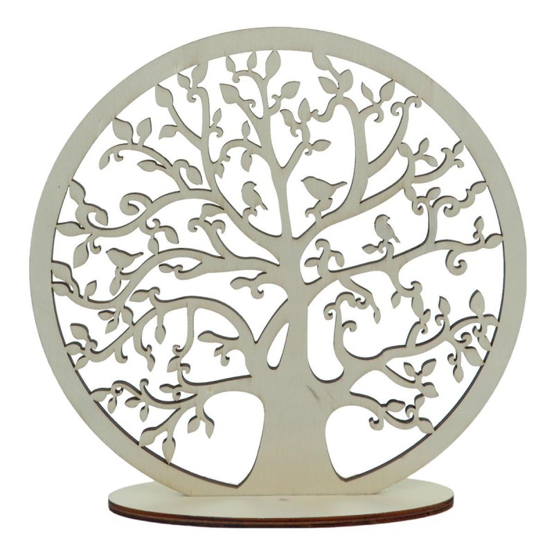Arbre de vie en bois naturel sur socle diamètre 20 cm.