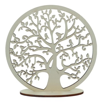 Arbre de vie en bois naturel sur socle diamètre 20 cm.