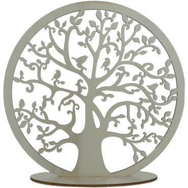 Arbre de vie en bois naturel sur socle diamètre 30 cm.