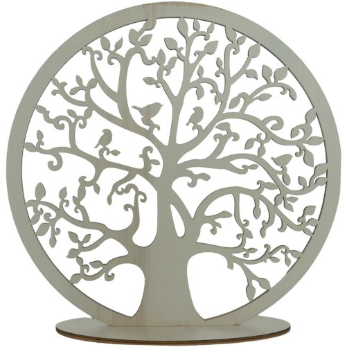 Arbre de vie en bois naturel sur socle diamètre 30 cm.