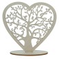 Arbre de vie forme coeur en bois sur socle H. 20 cm