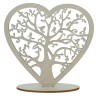 Arbre de vie forme coeur en bois sur socle H. 20 cm