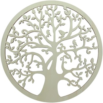 Suspension murale arbre de vie en bois naturel Ø 20 cm.