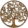 Suspension murale arbre de vie en bois naturel marron foncé Ø 29.5 cm..