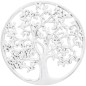 Suspension murale arbre de vie en bois naturel blanc Ø 29.5 cm.