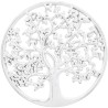 Suspension murale arbre de vie en bois naturel blanc Ø 29.5 cm.