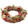 Couronne de l avent couleur rouge avec photophores pour bougies, Ø 34 cm