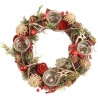 Couronne de l avent couleur rouge avec photophores pour bougies, Ø 34 cm