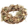 Couronne de l avent couleur dorée avec photophores pour bougies, Ø 34 cm
