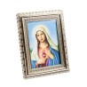Cadre couleur dorée bord dentelle en plastique H. 19 x 14,5 cm avec image, plusieurs saints.