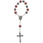Dizainier sur chaîne en bois et hématite grains Ø 6 mm. Croix métal avec Christ