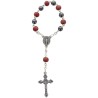 Dizainier sur cha-icirc-ne en bois et h-eacute-matite grains -Oslash- 6 mm- Croix m-eacute-tal avec Christ