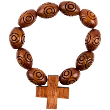 Dizainier sur élastique grains bois ovales travailles 1.4 cm + croix carrée