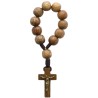 Dizainier sur corde en bois Ø 8 mm croix en bois avec Christ