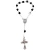 Dizainier sur chaîne grains en hématite forme cube Ø 6 mm, croix métal avec Christ.