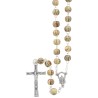 Chapelet grains en bois ronds, Ø 8 mm, chaine couleur argentee, longueur au cœur 36 cm, croix avec Christ differentes couleurs