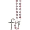 Chapelet grains en bois ronds, Ø 8 mm, chaine couleur argentee, longueur au cœur 36 cm, croix avec Christ differentes couleurs