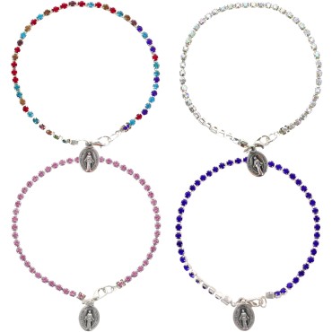 Bracelet tennis en metal avec zircon. Existe de differentes couleurs.