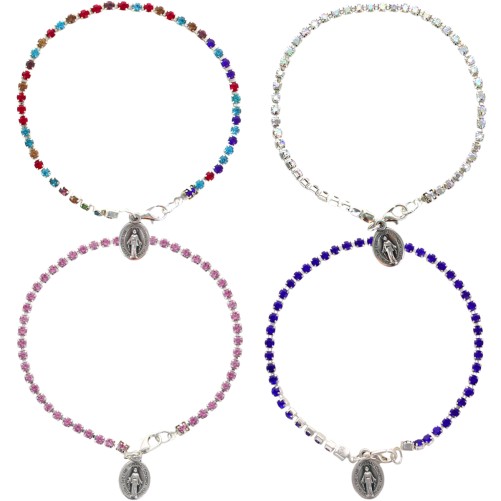 Bracelet tennis en metal avec zircon. Existe de differentes couleurs.