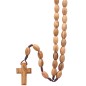 Chapelet sur corde, grains ovales taille 1,5 cm en bois d’olivier. Longueur jusqu'au cœur 45 cm