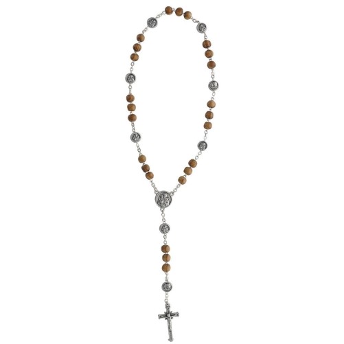 Chapelet de dévotion aux 7 Douleurs et 7 Allégresses de saint Joseph, livré en sachet avec notice explicative.