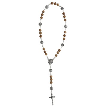 Chapelet de dévotion aux 7 Douleurs et 7 Allégresses de saint Joseph, livré en sachet avec notice explicative.