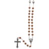 Chapelet grains rond en bois Ø 6 mm, pater avec le cœur Ex-Voto, Longueur jusqu'au cœur 33 cm, croix avec Christ.
