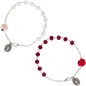 Bracelet dizainier sur chaine grains a facettes et forme rose Ø 5 mm, avec medaille de la V. Miraculeusec. Differentes couleurs