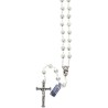 Chapelet grains en cristal Ø 8 mm sertis d une coupelle sur chaine, Croix avec Christ. Differentes couleurs