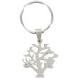 Porte-cles de l arbre de vie H. 3 cm en acier inoxydable.