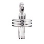 Croix de cou bombée, évidée en argent 925 °/°°  H. 1,7 cm (2,53 g). Livrée en boîte.