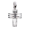 Croix de cou bombée, évidée en argent 925 °/°°  H. 1,7 cm (2,53 g). Livrée en boîte.